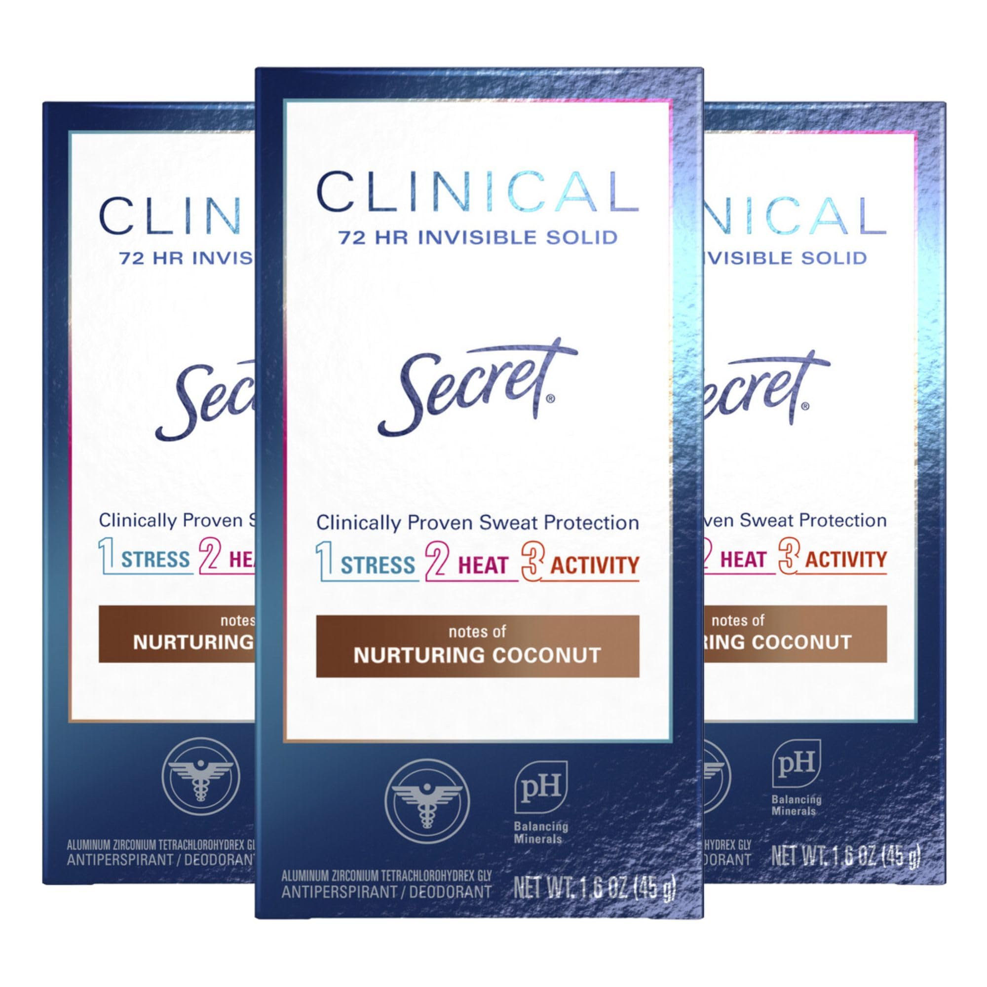 Product image of Secret Clinical Strength Antiperspirant and Deodorant Women Invisible Solid Clean Coconut 1.6 oz 1.6 oz Pack